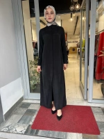 Yakasız Yırtmaç Detaylı Ferace 2268285