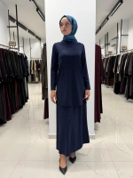 Yuvarlak Yaka Basic Tunik Navy 3266009