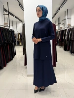Yuvarlak Yaka Basic Tunik Navy 3266009