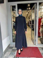 Yuvarlak Yaka Cupro Uzun Elbise 2264304