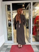 Yuvarlak Yaka Cupro Uzun Elbise 2264304