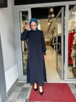 Yuvarlak Yaka Cupro Uzun Elbise 2264304
