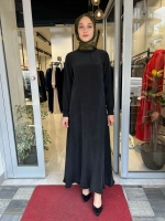 Yuvarlak Yaka Cupro Uzun Elbise 2264304