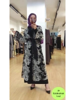 Zems Tül Kap Siyah Desenli 25Y-2668