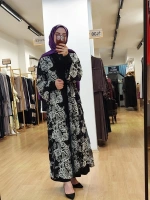 Zems Tül Kap Siyah Desenli 25Y-2668