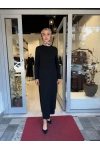 Bekletme Detaylı Dik Yaka Elbise Black 3264010