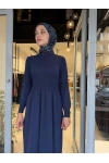 Kalın Fitilli Triko Elbise Navy 3264001