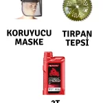 Motorlu Tırpan Seti Koruyucu Maske-Tırpan Tepsi-Yağ