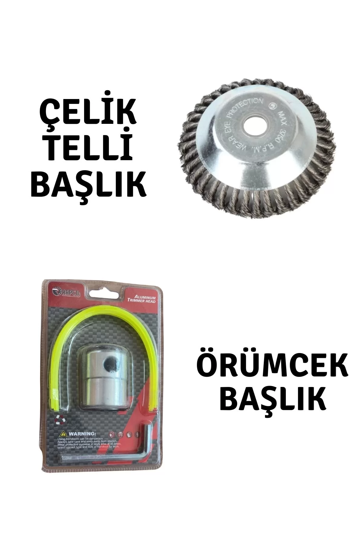 Rapco Motorlu Tırpan Çelik Telli Başlık ve Örümcek Başlık