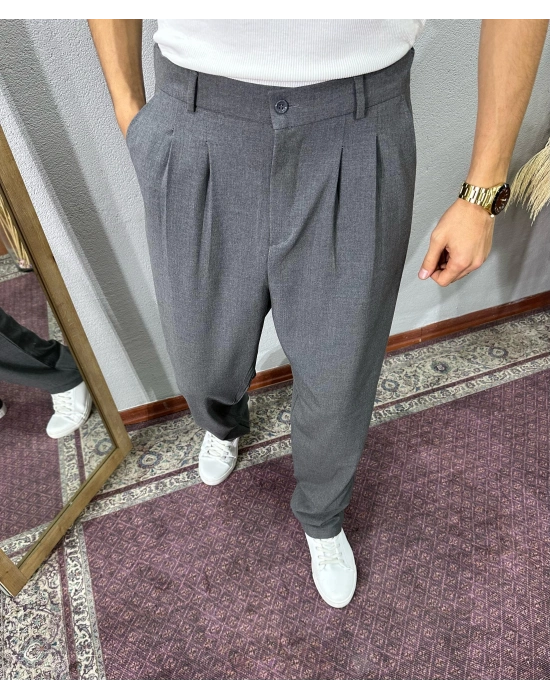 Baggy Kalıp Kumaş Pantolon Antrtasit