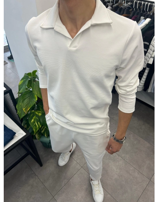 Ottoman Kumaş Alt Üst Takım Beyaz