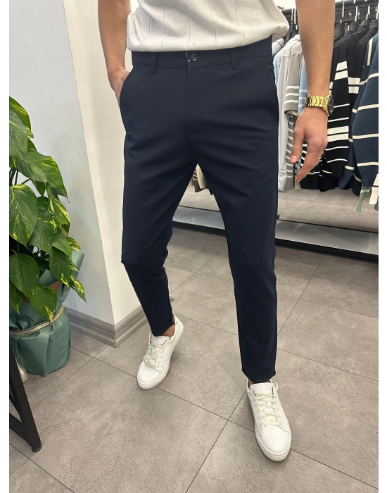 Slimfit Likralı Kumaş Pantolon Lacivert