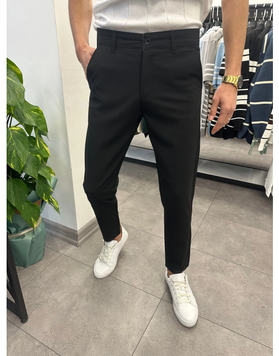 Slimfit Likralı Kumaş Pantolon Siyah
