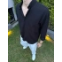 Krinkıl Kumaş Gömlek Siyah