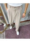 Baggy Kalıp Kumaş Pantolon Bej