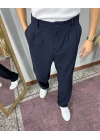 Baggy Kalıp Kumaş Pantolon Lacivert