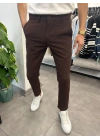 Slimfit Likralı Kumaş Pantolon Kahve