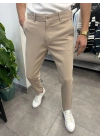 Slimfit Likralı Kumaş Pantolon Krem