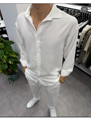 Alt Üst Keten Takım Beyaz