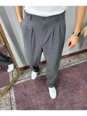 Baggy Kalıp Kumaş Pantolon Antrtasit