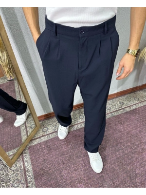 Baggy Kalıp Kumaş Pantolon Lacivert