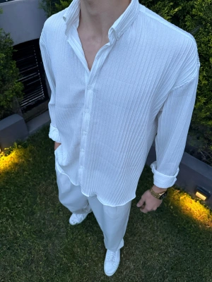 Krinkıl Kumaş Gömlek Beyaz