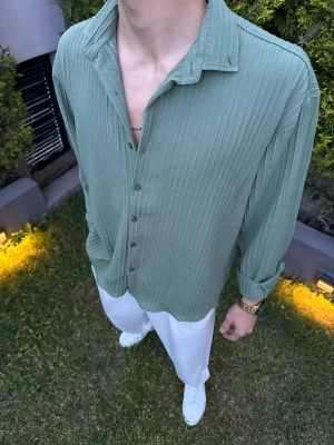 Krinkıl Kumaş Gömlek Haki