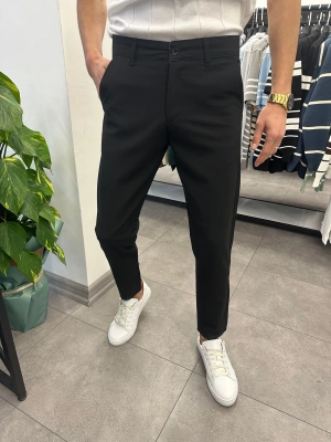 Slimfit Likralı Kumaş Pantolon Siyah