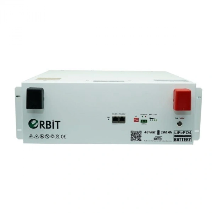 Orbit 48 V 100 Ah LiFePO4 Akü Ekransız Metal Kasa – 48 V 4,80 kWh Lityum Enerji Depolama
