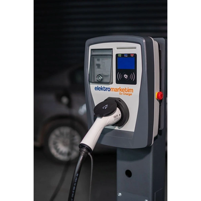 EMEV 22kW 3 Faz 32A Tip 2 Soketli Elektrikli Araç Şarj İstasyonu
