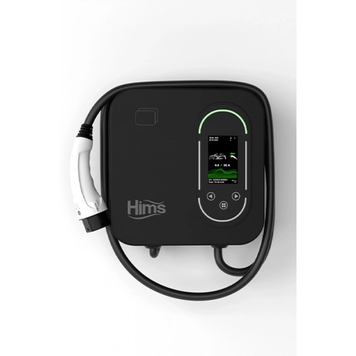 Hims HCDKS-22 22kW Tip 2 Soketli 5m Kablolu Siyah Smart Elektrikli Araç Şarj İstasyonu