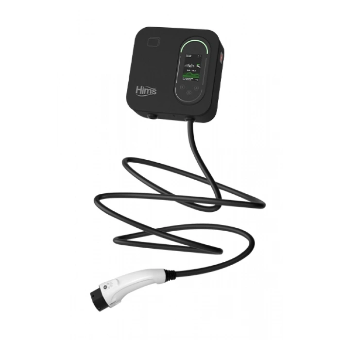 Hims HCDKS-22 22kW Tip 2 Soketli 5m Kablolu Siyah Smart Elektrikli Araç Şarj İstasyonu