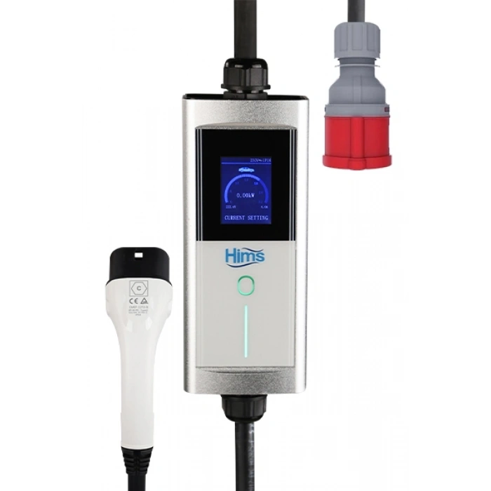 Hims HCTK-22-G-TF 22kW Tip 2 Soketli Sanayi Tipi Konnektörlü Taşınabilir Elektrikli Araç Şarj Cihazı