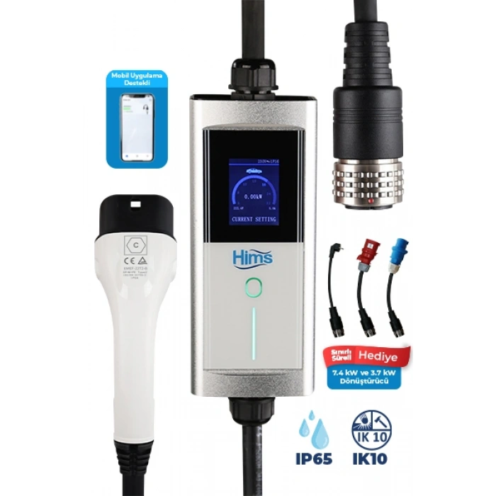 Hims HCTK-22-G 22kW Tip 2 Taşınabilir Mobil Elektrikli Araç Şarj İstasyonu