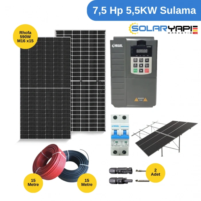 7,5 HP 5,5KW Solar Sulama Paketi