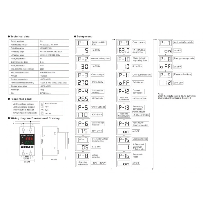 AKILLI SİGORTA VOLTAJ AMPER AYARLI VA  63A 2 MONOFAZE