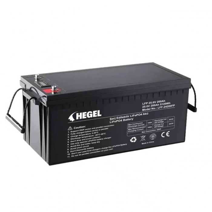 HEGEL LİFEPO4 LİTYUM AKÜ 25.6V 200AH