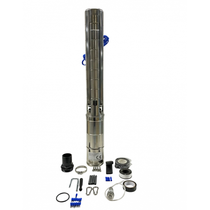 Hegel Solar Dalgıç Pompa AC-DC 4″ 2200W | Qmax 11 m³/h | Hmax 210 m Paslanmaz Solar Pompa, Derin Kuyu