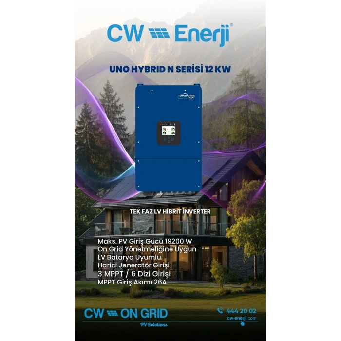 TommaTech Uno Hybrid N 12kW Tek Faz İnverter
