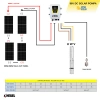 DC POMPA 4 Adet Güneş Paneli ile Çalışan Hegel 96 Volt Dc Pompalı Sulama Paketi - Max.90 Metre - Max.7.5 Ton Su