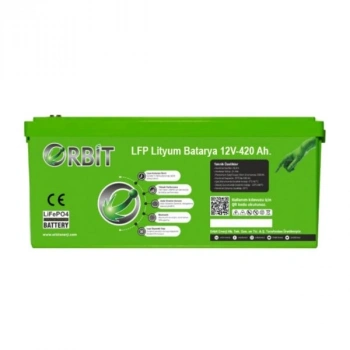Orbit 12 V 420 Ah LiFePO4 Akü ABS Kasa – 12.8 V 5.37 kWh Lityum Demir Fosfat Batarya
