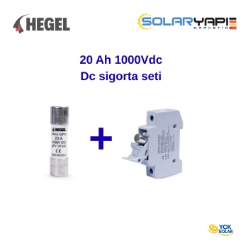 DC Sigorta + Sigorta Yuvası (20A 1000V) - 12 Adet