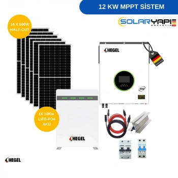 Tiny House ve Bağ evi Güneş Enerjisi Paketi - 12 KW MPPT LİTYUM AKÜLÜ