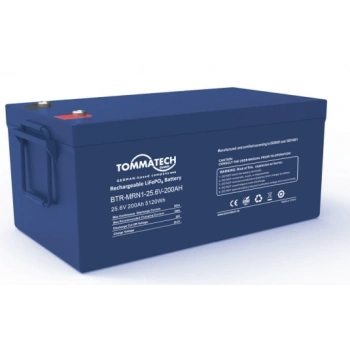TommaTech ABS+PC Kasa 25.6V-200AH LFP Marine Batarya