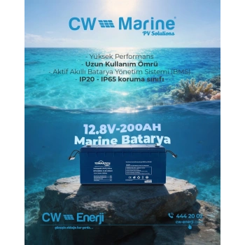 Tommatech Marine ABS Kasa Batarya 12.8V 200AH LFP Lityum Batarya