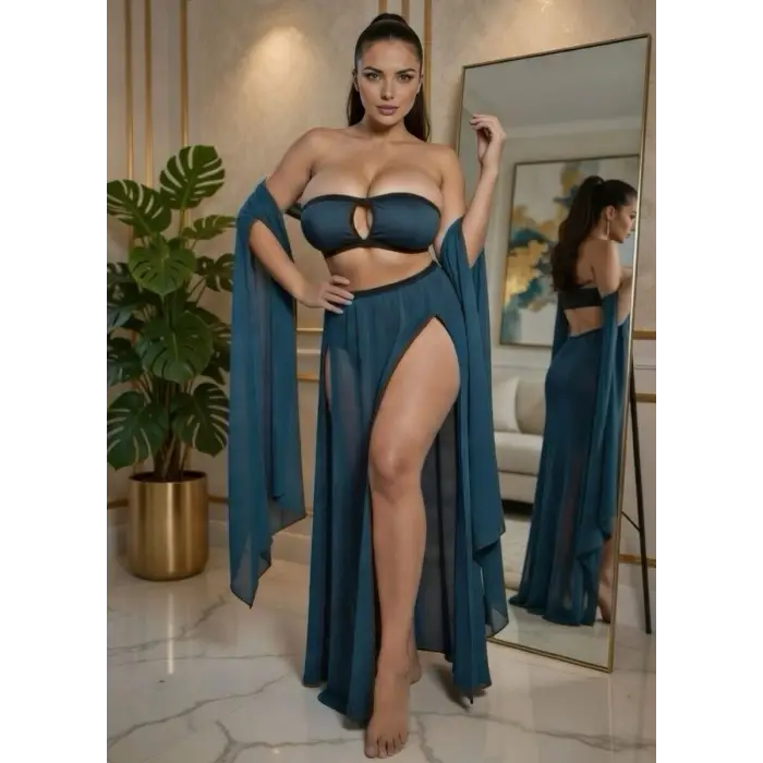 Fantezi Transparan Oryantal Kostüm