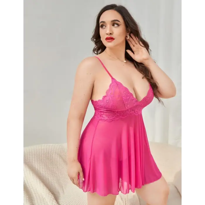 Büyük Beden Dantel Gecelik