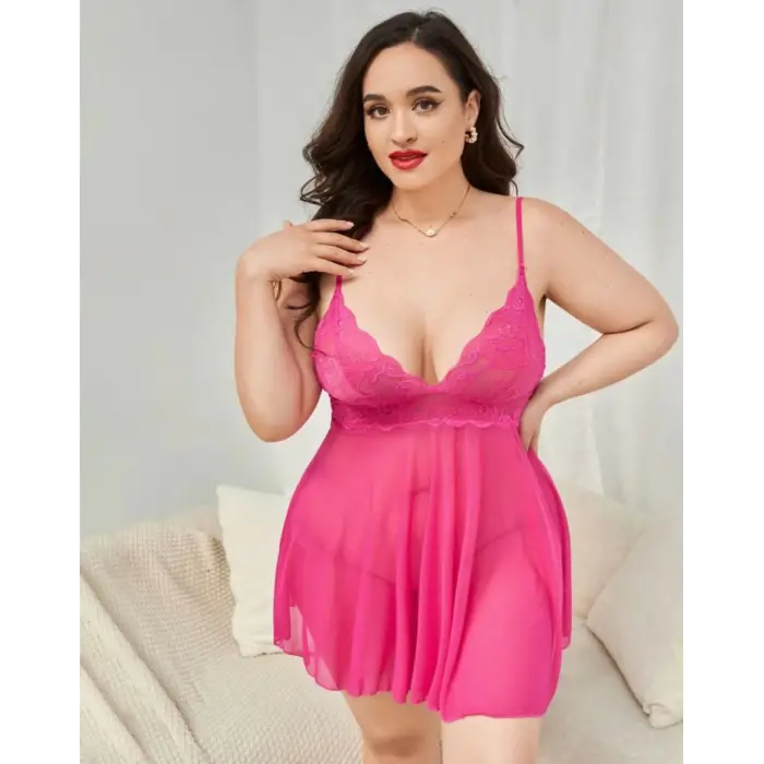 Büyük Beden Dantel Gecelik