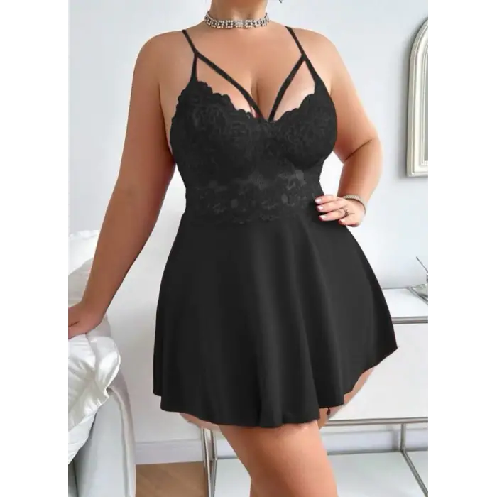 Büyük Beden Dantelli Fantezi Gecelik