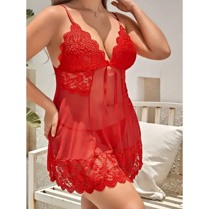 Büyük Beden Dantelli Gecelik